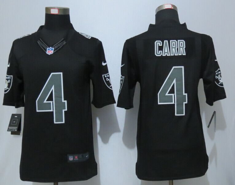 New Nike Oakland Raiders 4 Carr Impact Limited Black Jerseys