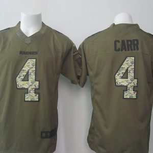 Nike Oakland Raiders #4 Carr Salute for Service Green Limited Jersey