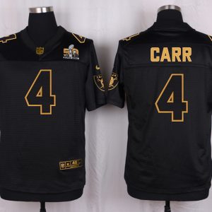 Mens Oakland Raiders #4 Carr Pro Line Black Gold Collection Jersey
