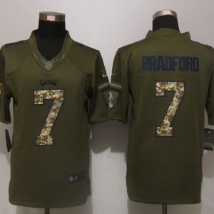 Nike Philadelphia Eagles 7 Bradford Green Salute To Service Limited Jersey