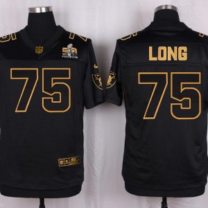 Mens Oakland Raiders #75 Long Pro Line Black Gold Collection Jersey