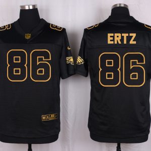 Mens Philadelphia Eagles #86 Ertz Pro Line Black Gold Collection Jersey