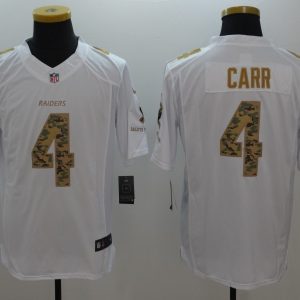 NFL Oakland Raiders #4 Carr White Salute To Service Limited Jersey