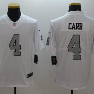 Men's Nike Oakland Raiders #4 Carr White Color Rush Limited Jersey