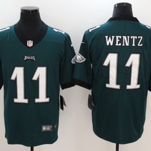 Mens NFL Philadelphia Eagles #11 Wentz Green Limited Vapor Jersey