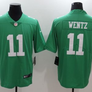 Mens NFL Philadelphia Eagles #11 Wentz Light Green Vapor Limited Jersey