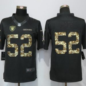 New Nike Oakland Raiders 52 Mack Anthracite Salute To Service Limited Jersey