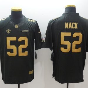 NFL Oakland Raiders #52 Mack Saulte to Service Jersey Gold Number