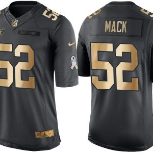 NFL Okland Raiders #52 Mack Salute to Service Gold Number Jersey