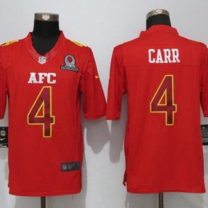 NFL Oakland Raiders #4 Carr AFC All Star Red Jersey
