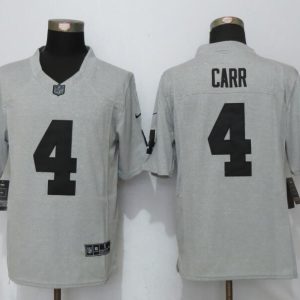 New Nike Oakland Raiders 4 Carr Gridiron Gray II Limited Jersey