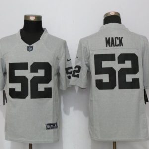 New Nike Oakland Raiders 52 Mack Gridiron Gray II Limited Jersey