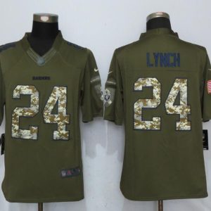 New Nike Oakland Raiders #24 Lynch Green Salute To Service Limited Jersey
