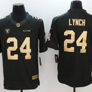 NFL Oakland Raiders #24 Lynch Salute to Service Limited Gold Number Jersey