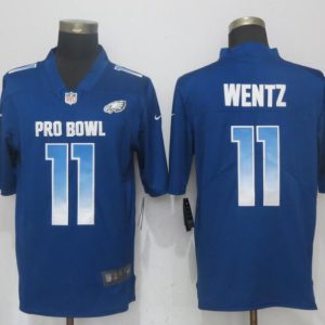 Nike Philadelphia Eagles 11 Wentz Blue Nike Royal 2018 Pro Bowl Limited Jersey