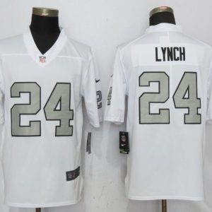 New Nike Oakland Raiders 24 Lynch Navy White Color Rush Limited Jersey