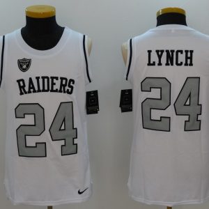 Mens NFL Oakland Raiders #24 Lynch White Tank Top