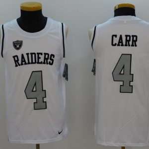 Mens NFL Oakland Raiders #4 Carr White Tank Top