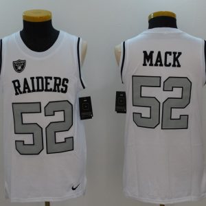 Mens NFL Oakland Raiders #52 Mack White Tank Top