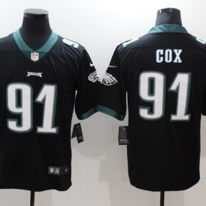 NFL Philadelphia Eagles #91 Cox Black Vapor Limited Jersey
