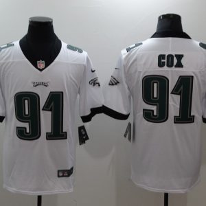 NFL Philadelphia Eagles #91 Cox White Vapor Limited Jersey