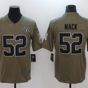 Mens Oakland Raiders #52 Mack Olive Salute to Service Limited Jersey