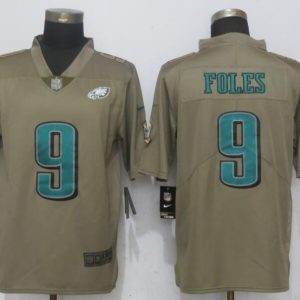 Nike Philadelphia Eagles #9 Foles Olive Salute To Service Limited Jersey