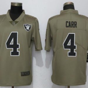 New Nike Oakland Raiders 4 Carr Olive Salute To Service Limited Jersey