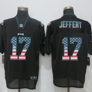 Nike Philadelphia Eagles 17 Jeffery USA Flag Fashion Black Elite Jersey