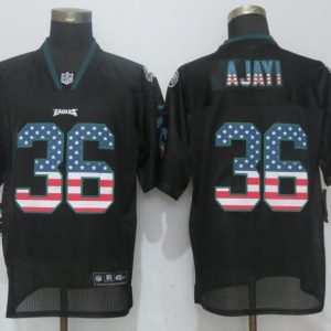 Nike Philadelphia Eagles 36 Ajayi USA Flag Fashion Black Elite Jersey