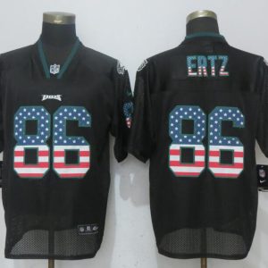Nike Philadelphia Eagles 86 Ertz USA Flag Fashion Black Elite Jersey