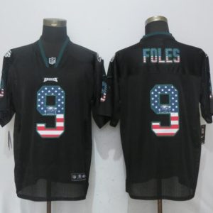 Nike Philadelphia Eagles 9 Foles USA Flag Fashion Black Elite Jersey
