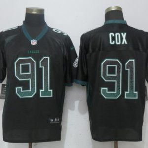 Nike Philadelphia Eagles 91 Cox Drift Fashion Black Elite Jersey
