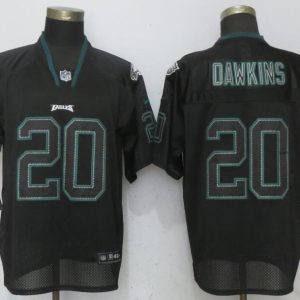 New Nike Philadelphia Eagles 20 Dawklns Lights Out Black Elite Jersey