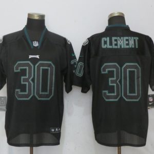 New Nike Philadelphia Eagles 30 Clement Lights Out Black Elite Jersey