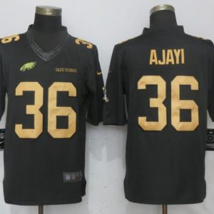New Nike Philadelphia Eagles 36 Ajayi Gold Anthracite Salute To Service Limited Jersey