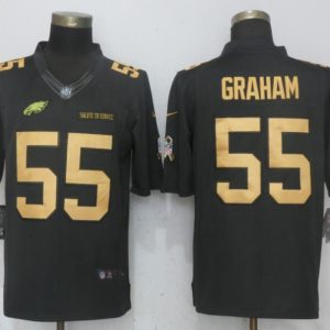 New Nike Philadelphia Eagles 55 Graham Gold Anthracite Salute To Service Limited Jersey