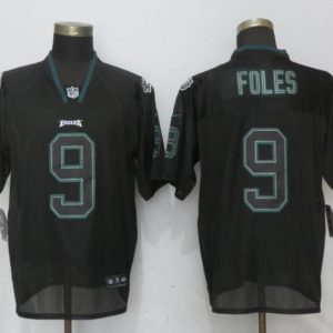 New Nike Philadelphia Eagles 9 Foles Lights Out Black Elite Jersey
