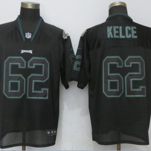 New Nike Philadelphia Eagles 62 Kelce Lights Out Black Elite Jersey