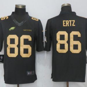 New Nike Philadelphia Eagles 86 Ertz Gold Anthracite Salute To Service Limited Jersey