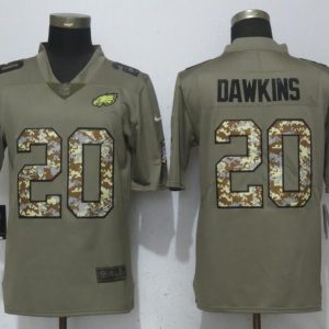 Nike Philadelphia Eagles 20 Dawklns Olive Camo Carson Salute to Service Limited Jersey