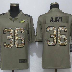 Nike Philadelphia Eagles 36 Ajayi Olive Camo Carson Salute to Service Limited Jersey