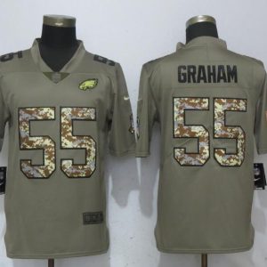 Nike Philadelphia Eagles 55 Graham Olive Camo Carson Salute to Service Limited Jersey