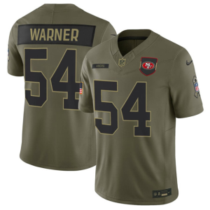 Men's San Francisco 49ers #54 Fred Warner Olive 2025 F.U.S.E. Salute to Service Limited Jersey