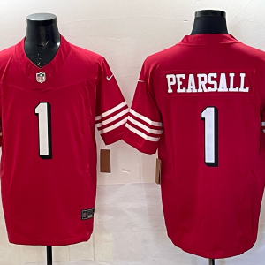 Men's San Francisco 49ers #1 Ricky Pearsall New Red F.U.S.E. Color Rush Limited Jersey