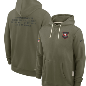 Men's San Francisco 49ers Olive 2025 Salute to Service Pullover Hoodie