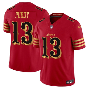 Men's San Francisco 49ers #13 Brock Purdy Red Gold 2025 F.U.S.E. ??Rivalries?? Vapor Limited Jersey