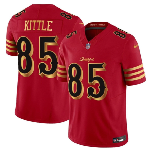 Men's San Francisco 49ers #85 George kittle Red Gold 2025 F.U.S.E. ??Rivalries?? Vapor Limited Jersey