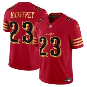 Men's San Francisco 49ers #23 Christian McCaffrey Gold 2025 F.U.S.E. ??Rivalries?? Vapor Limited Jersey
