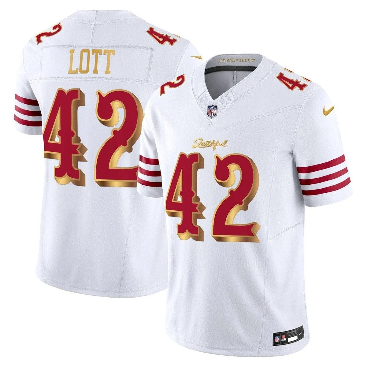 Men's San Francisco 49ers #42 Ronnie Lott White 2025 F.U.S.E. ??Rivalries?? Vapor Limited Jersey